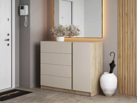 Комод Бостон  КМ-001 (дуб крафт серый/кашемир) в Посевной - posevnaya.mebel-nsk.ru | фото