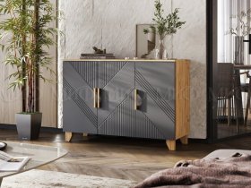 Комод Ирис (дуб крафт/браш графит) в Посевной - posevnaya.mebel-nsk.ru | фото