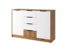 Комод КМ-002 Ивис (дуб крафт золотой/белый) в Посевной - posevnaya.mebel-nsk.ru | фото