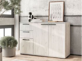 Комод Стандарт-3 NEW (дуб крафт белый) в Посевной - posevnaya.mebel-nsk.ru | фото