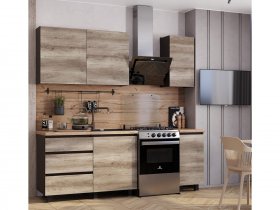 Кухонный гарнитур Энигма 1,6м (венге/дуб каньон) в Посевной - posevnaya.mebel-nsk.ru | фото