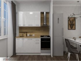Кухонный гарнитур МДФ Выгодно и точка 1,5 м (белый глянец) в Посевной - posevnaya.mebel-nsk.ru | фото