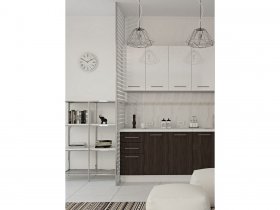 Кухонный гарнитур МДФ Выгодно и точка 1,5 м (белый глянец/ироко) в Посевной - posevnaya.mebel-nsk.ru | фото