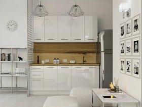 Кухонный гарнитур МДФ Выгодно и точка 2,0 м (белый глянец) в Посевной - posevnaya.mebel-nsk.ru | фото