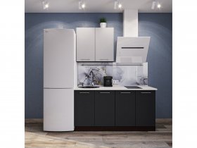 Модульная кухня Классика (белый глянец/черный) в Посевной - posevnaya.mebel-nsk.ru | фото