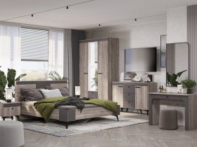 Модульная спальня Кассандра (дуб смоки/MF14) в Посевной - posevnaya.mebel-nsk.ru | фото