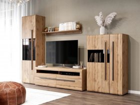 Модульная стенка Ницца (дуб вотан) в Посевной - posevnaya.mebel-nsk.ru | фото