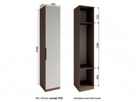 Шкаф 450 Роза (орех франклин карамельный/бежевый скин) в Посевной - posevnaya.mebel-nsk.ru | фото