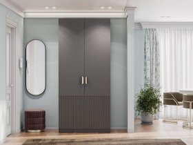 Шкаф двухстворчатый Эккервуд (Нью) (графит) в Посевной - posevnaya.mebel-nsk.ru | фото