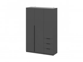 Шкаф трехстворчатый с ящиками ШК-22 (графит) в Посевной - posevnaya.mebel-nsk.ru | фото