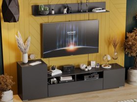 Стенка «Сильвия» (графит серый) в Посевной - posevnaya.mebel-nsk.ru | фото