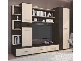 Стенка Верона (дуб венге/дуб молочный) в Посевной - posevnaya.mebel-nsk.ru | фото