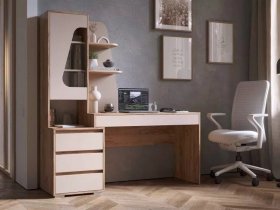 Стол компьютерный Пифагор (дуб вотан/кашемир) в Посевной - posevnaya.mebel-nsk.ru | фото