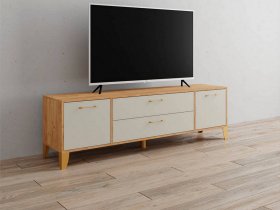 Тумба под ТВ Парус-13 (дуб крафт золотой/кашемир) в Посевной - posevnaya.mebel-nsk.ru | фото